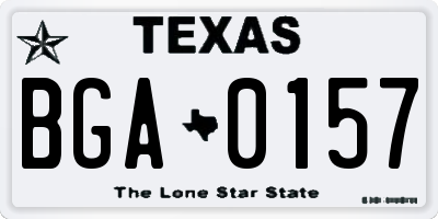 TX license plate BGA0157
