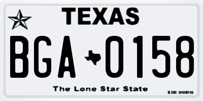 TX license plate BGA0158