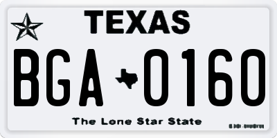 TX license plate BGA0160
