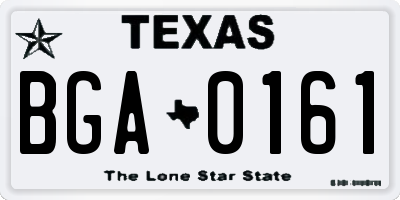 TX license plate BGA0161