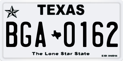 TX license plate BGA0162