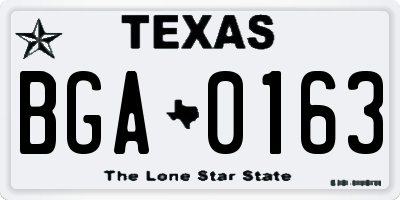 TX license plate BGA0163