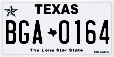 TX license plate BGA0164