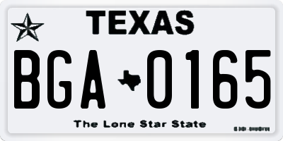 TX license plate BGA0165