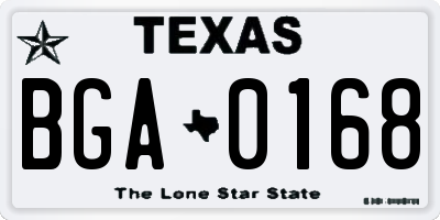 TX license plate BGA0168