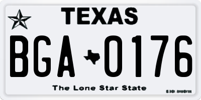 TX license plate BGA0176