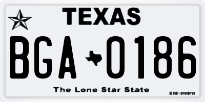 TX license plate BGA0186