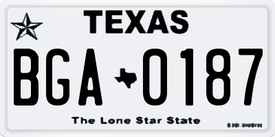 TX license plate BGA0187