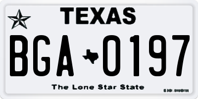 TX license plate BGA0197