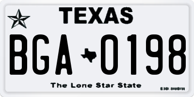 TX license plate BGA0198