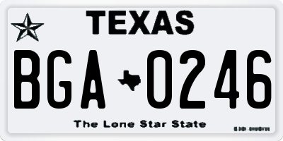 TX license plate BGA0246