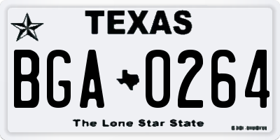 TX license plate BGA0264