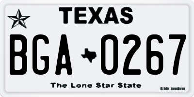 TX license plate BGA0267