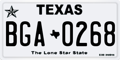 TX license plate BGA0268