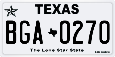TX license plate BGA0270