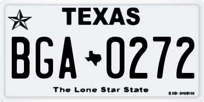 TX license plate BGA0272