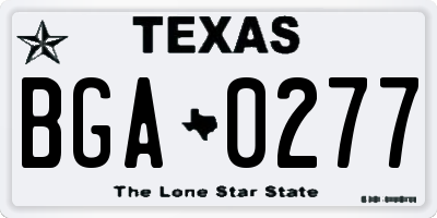 TX license plate BGA0277