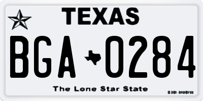 TX license plate BGA0284