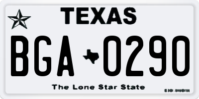 TX license plate BGA0290