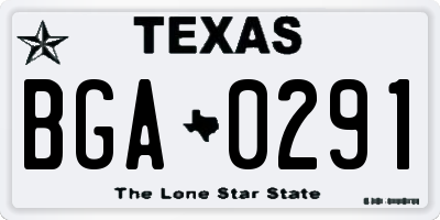 TX license plate BGA0291