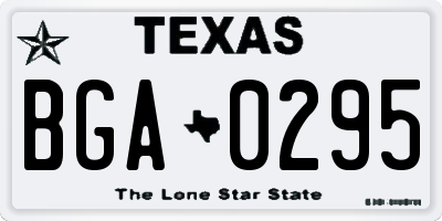 TX license plate BGA0295