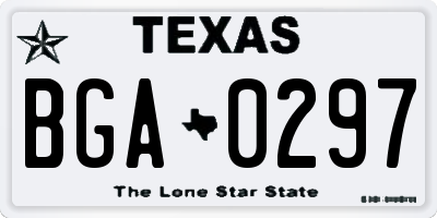 TX license plate BGA0297