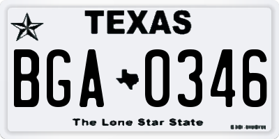 TX license plate BGA0346