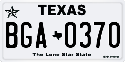 TX license plate BGA0370