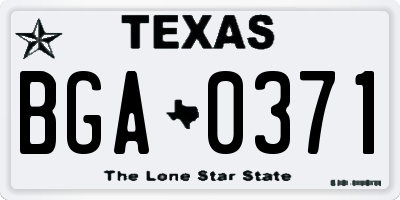 TX license plate BGA0371