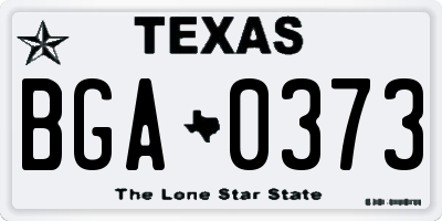TX license plate BGA0373