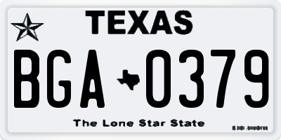 TX license plate BGA0379