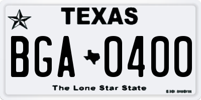 TX license plate BGA0400