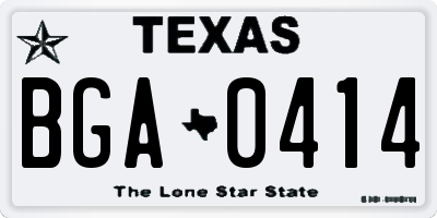 TX license plate BGA0414