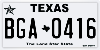 TX license plate BGA0416