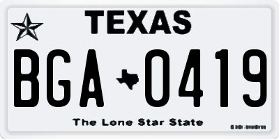 TX license plate BGA0419