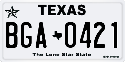 TX license plate BGA0421
