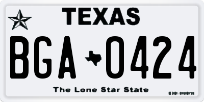 TX license plate BGA0424