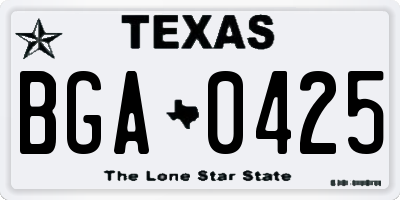 TX license plate BGA0425