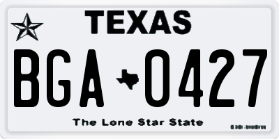 TX license plate BGA0427