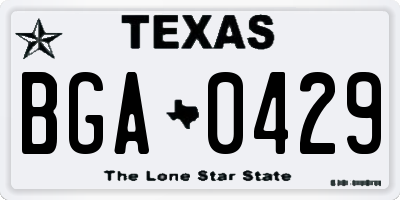 TX license plate BGA0429