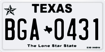 TX license plate BGA0431