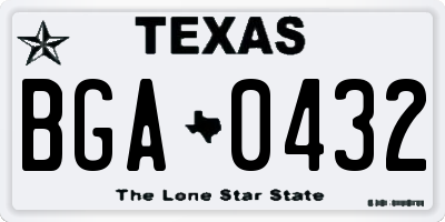 TX license plate BGA0432