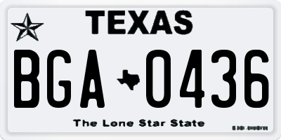 TX license plate BGA0436
