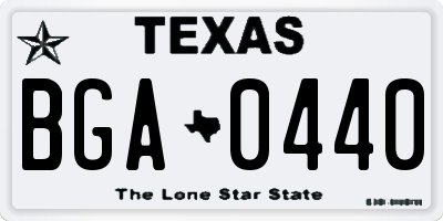 TX license plate BGA0440