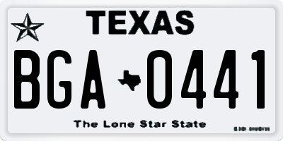 TX license plate BGA0441