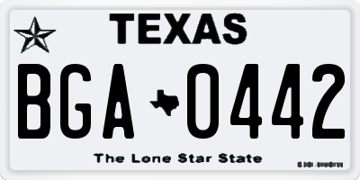 TX license plate BGA0442