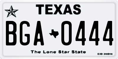 TX license plate BGA0444