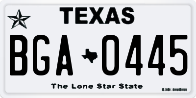 TX license plate BGA0445