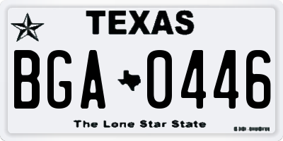 TX license plate BGA0446