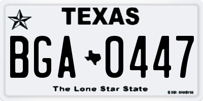 TX license plate BGA0447